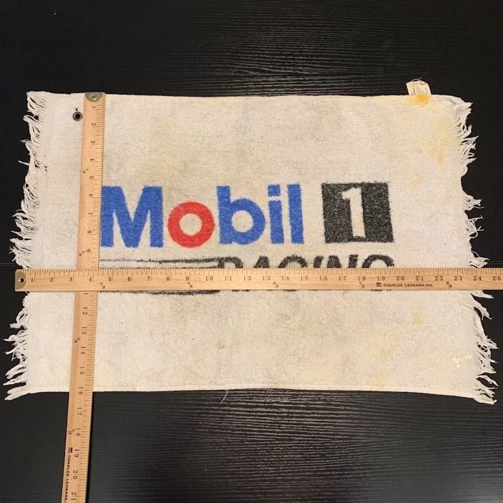 Vintage Cannon Mobil 1 Racing Fringe Towel Golf Bag Hand Towel